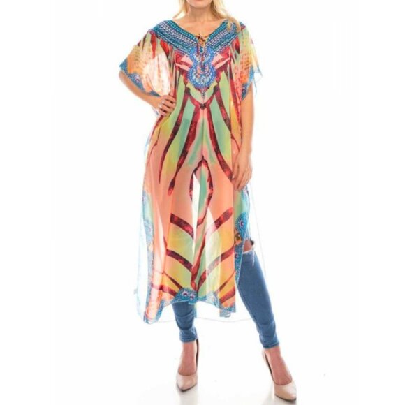 Odiva Other - Chiffon Beach Cover Up Maxi Dress